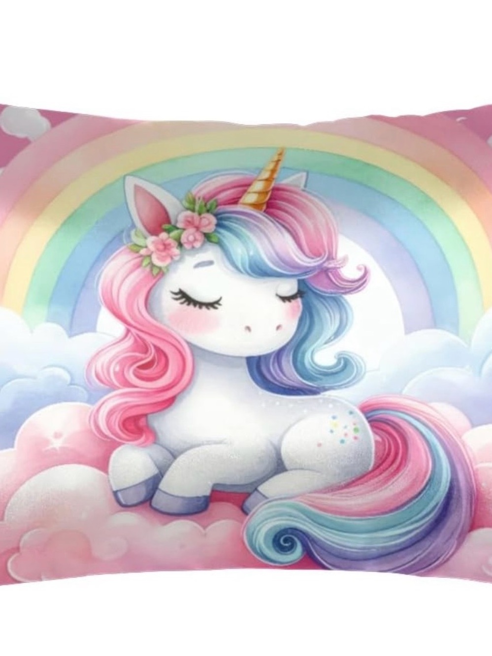 Unicorn Dream Pink Rainbow Pillowcase -